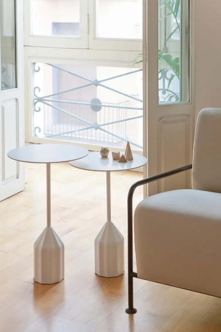 Viccarbe Burin Mini side table, 36 cm, white