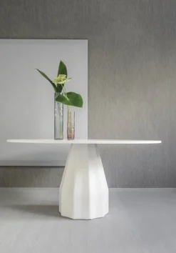 Viccarbe Burin table, 120 cm, white - white laminate