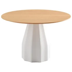 Viccarbe Burin table, 120 cm, white - matt oak