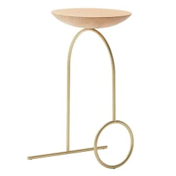 Viccarbe Giro sculpture table, brass - matt oak