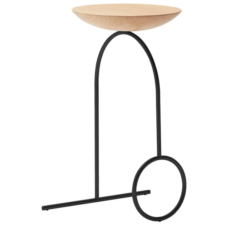 Viccarbe Giro sculpture table, black - matt stained oak