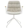 Viccarbe Maarten armchair, pyramid swivel base, white- Gaudi 05- matt oak