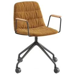 Viccarbe Maarten armchair, pyramid casters base, black - Remix 433 - oak