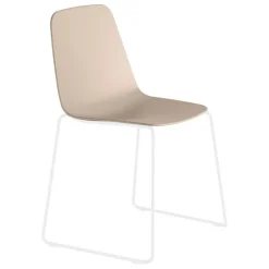 Viccarbe Maarten chair, sled base, white - taupe