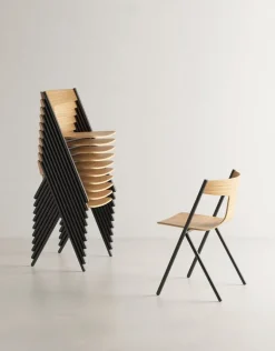 Viccarbe Quadra chair, black - matt oak