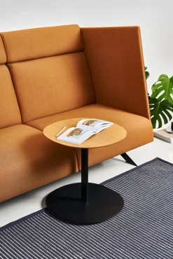 Viccarbe Serra low table, round, black - matt oak