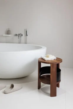 Vieser Lauha stool, brown oiled kebony - black