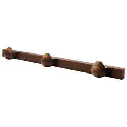 Vieser Lauha wall rack, 3 pegs, brown oiled kebony