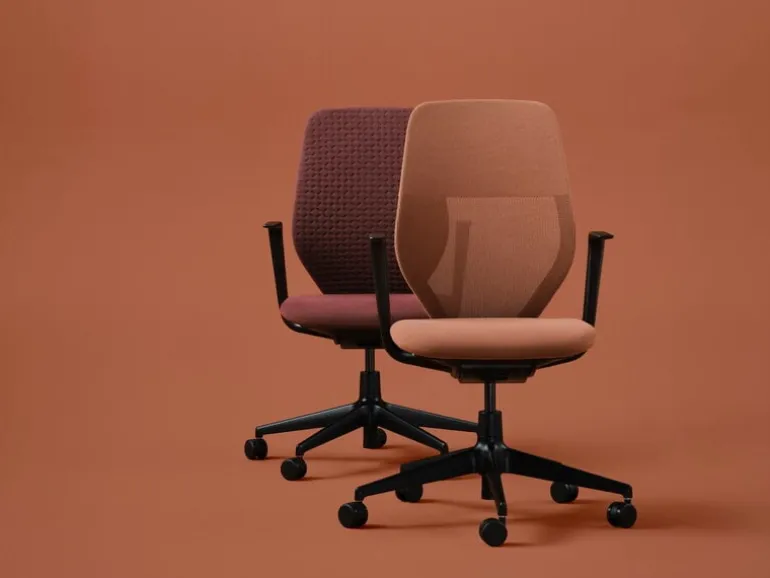 Vitra ACX Mesh task chair, deep black - terracotta