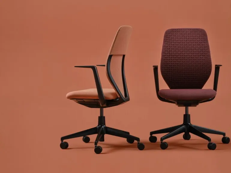 Vitra ACX Mesh task chair, deep black - terracotta