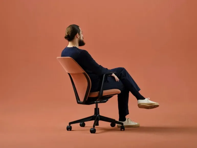 Vitra ACX Mesh task chair, deep black - terracotta