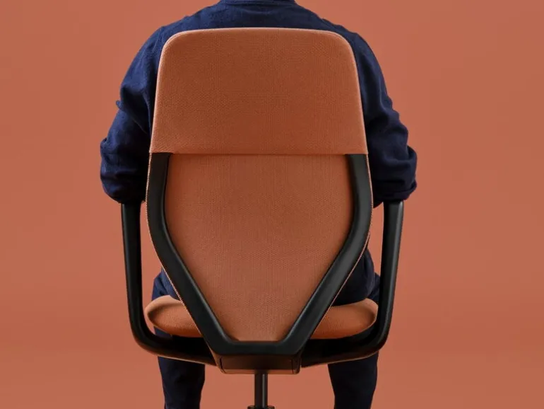 Vitra ACX Mesh task chair, deep black - terracotta