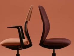 Vitra ACX Mesh task chair, deep black - terracotta