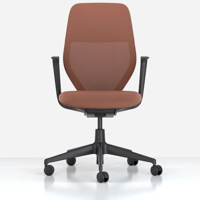 Vitra ACX Mesh task chair, deep black - terracotta