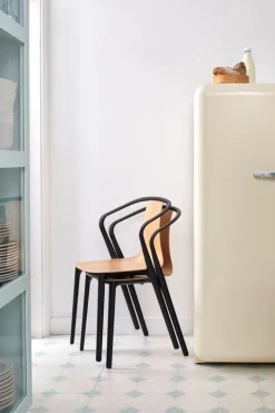 Vitra Belleville armchair, oak - black