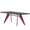 Vitra EM Table 240 x 90 cm, asphalt - Japanese red