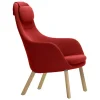 Vitra HAL lounge chair w/ loose cushion, Credo 16 red chilli - oak