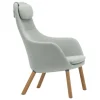 Vitra HAL lounge chair w/ loose cushion, Dumet 06 pebble melange - oak