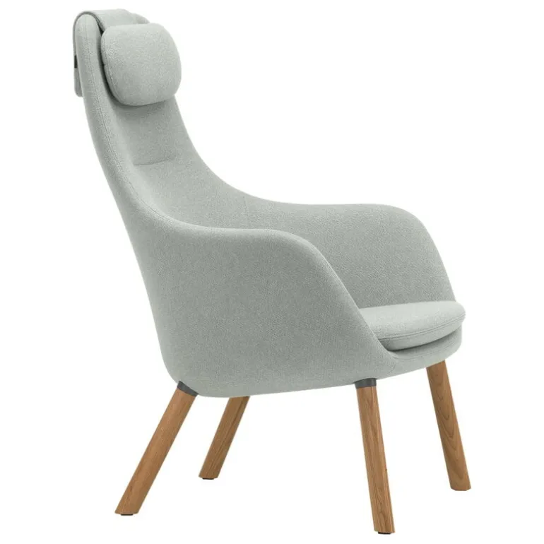 Vitra HAL lounge chair w/ loose cushion, Dumet 06 pebble melange - oak