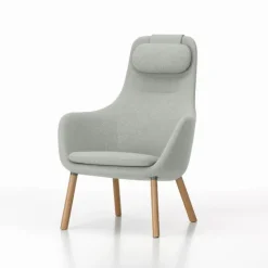 Vitra HAL lounge chair w/ loose cushion, Dumet 06 pebble melange - oak