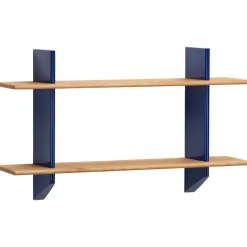 Vitra Rayonnage Mural shelf, Prouvé Bleu Marcoule - oak
