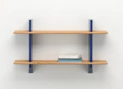 Vitra Rayonnage Mural shelf, Prouvé Bleu Marcoule - oak