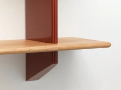 Vitra Rayonnage Mural shelf, Japanese red - oak