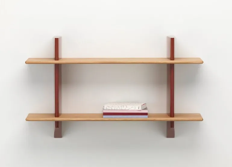 Vitra Rayonnage Mural shelf, Japanese red - oak