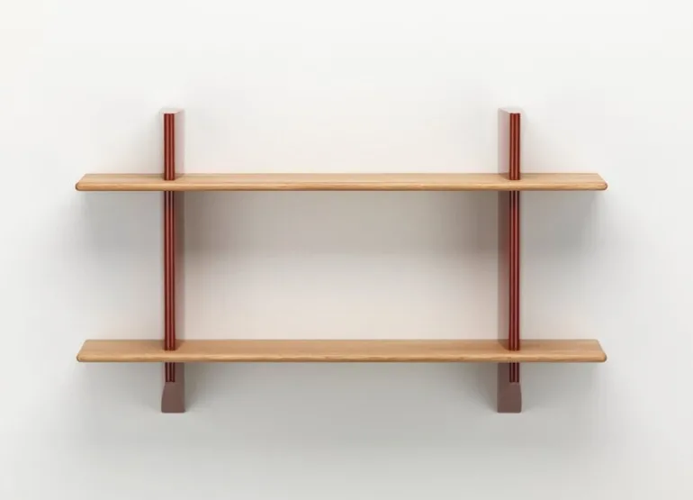 Vitra Rayonnage Mural shelf, Japanese red - oak