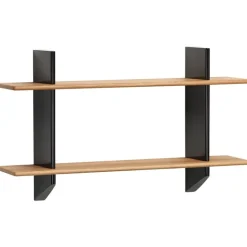 Vitra Rayonnage Mural shelf, deep black - oak
