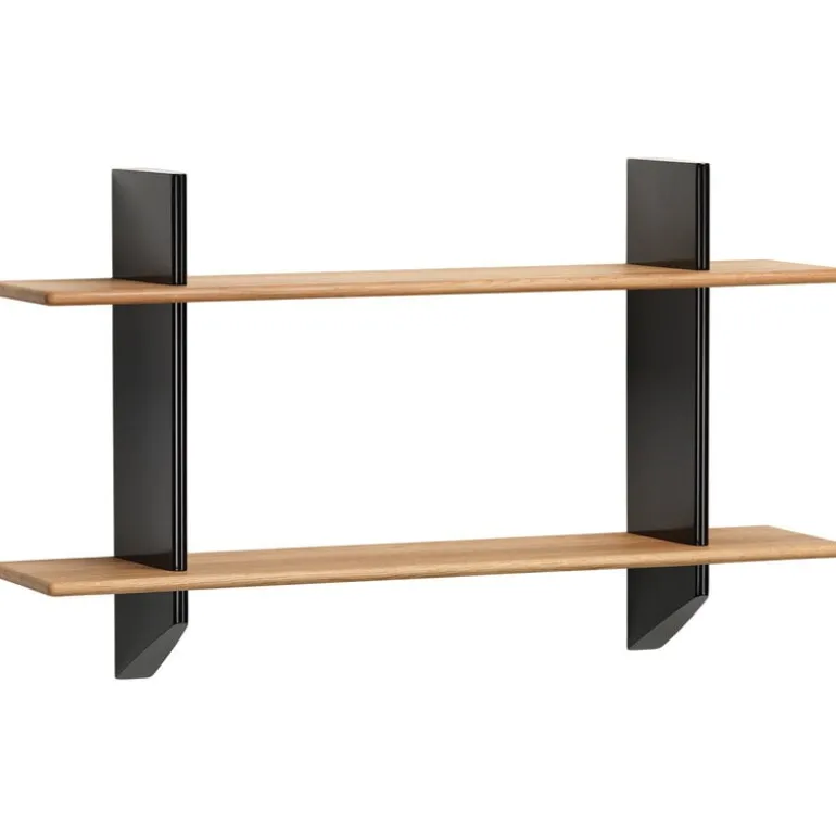 Vitra Rayonnage Mural shelf, deep black - oak