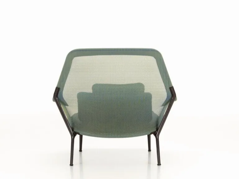Vitra Slow Chair, blue/green - chocolate
