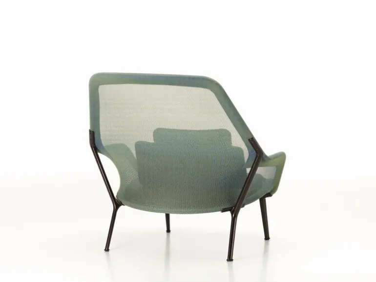 Vitra Slow Chair, blue/green - chocolate