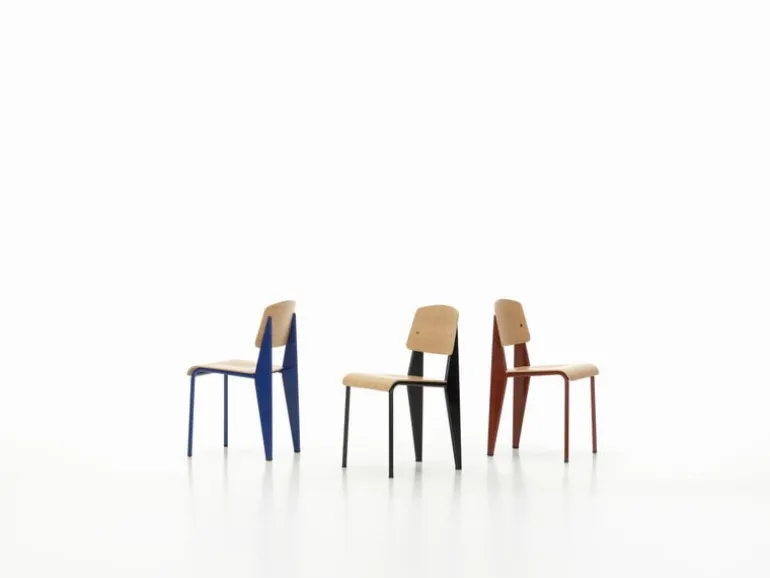 Vitra Standard chair, Prouvé Bleu Marcoule - oak