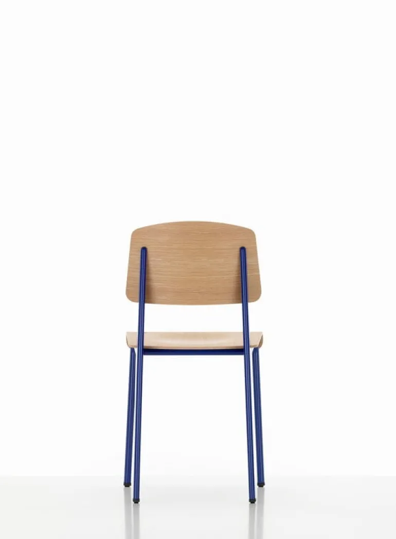 Vitra Standard chair, Prouvé Bleu Marcoule - oak