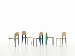 Vitra Standard chair, Prouvé Bleu Marcoule - oak