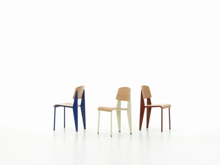 Vitra Standard chair, Prouvé Bleu Marcoule - oak