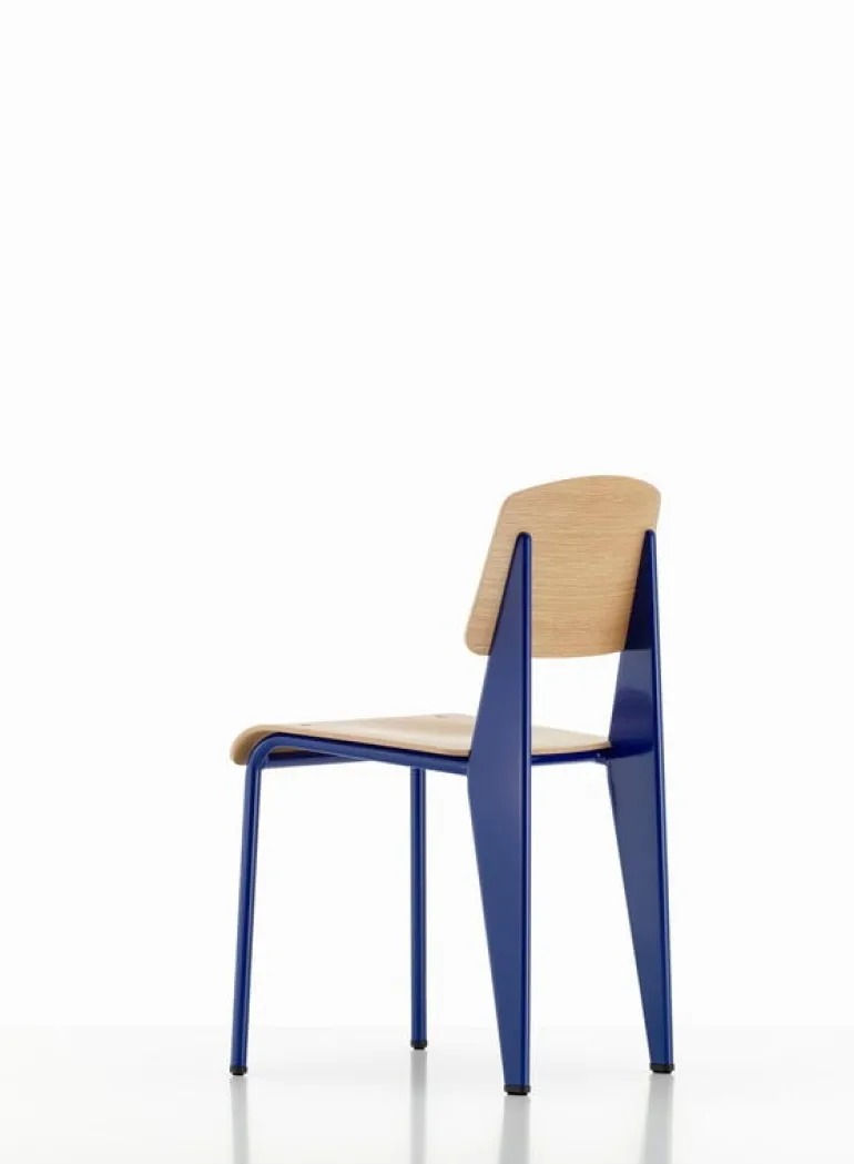 Vitra Standard chair, Prouvé Bleu Marcoule - oak