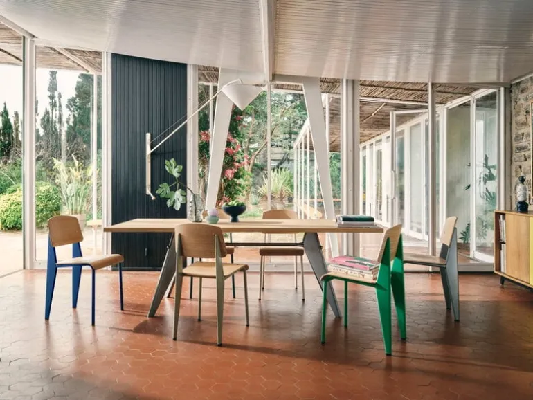 Vitra Standard chair, Prouvé Gris Vermeer - oak