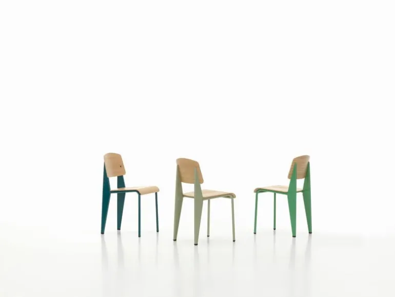 Vitra Standard chair, Prouvé Gris Vermeer - oak