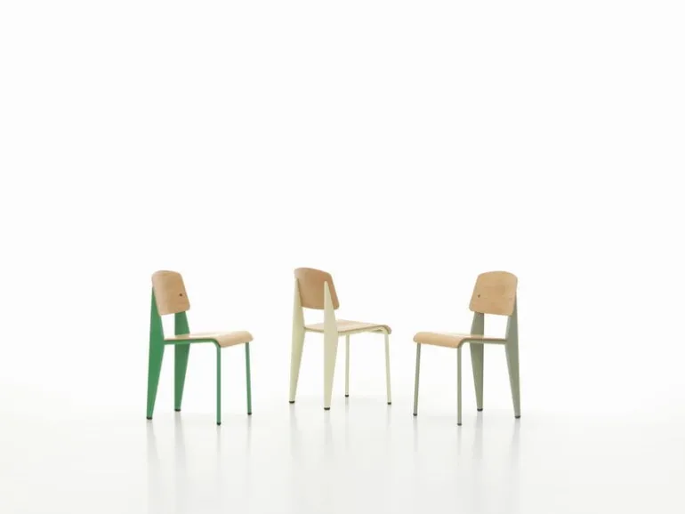 Vitra Standard chair, Prouvé Gris Vermeer - oak
