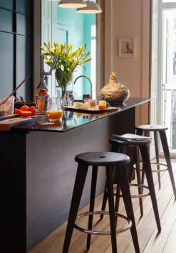 Vitra Tabouret Haut bar stool, dark oak