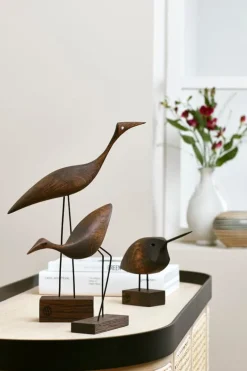 Warm Nordic Beak Bird, Tall Heron, smoked oak