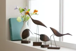 Warm Nordic Beak Bird, Tall Heron, smoked oak