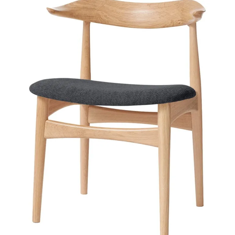 Warm Nordic Cow Horn chair, oiled oak - anthracite