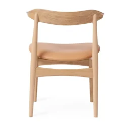 Warm Nordic Cow Horn chair, oiled oak - leather