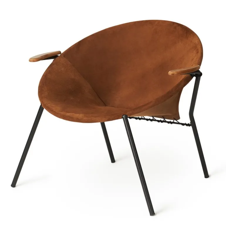 Warm Nordic Cow Horn chair, oiled walnut - light grey
