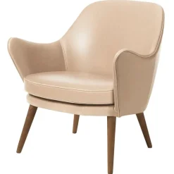 Warm Nordic Dwell armchair, beige leather