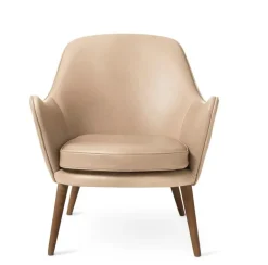 Warm Nordic Dwell armchair, beige leather