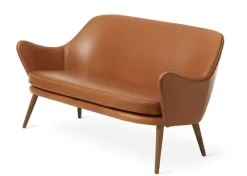 Warm Nordic Dwell 2-seater sofa, cognac leather